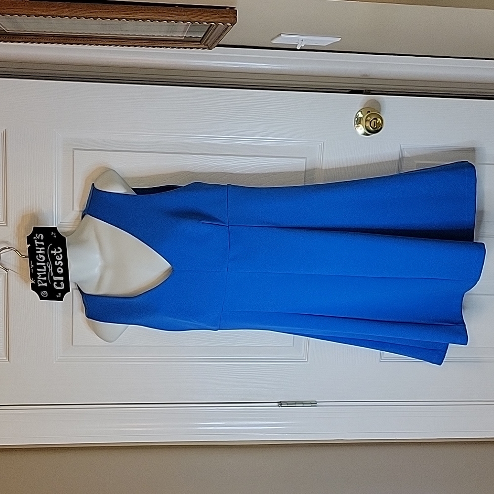 1. State Cobalt Blue Sleeveless Dress Medium V-Neck Fit & Flare